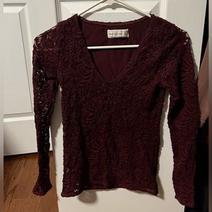 A&F lace long-sleeve top; size xs